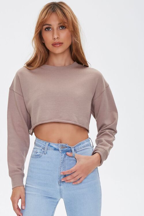 Raw-Cut Long Sleeve Crop Top | Forever 21 (US)