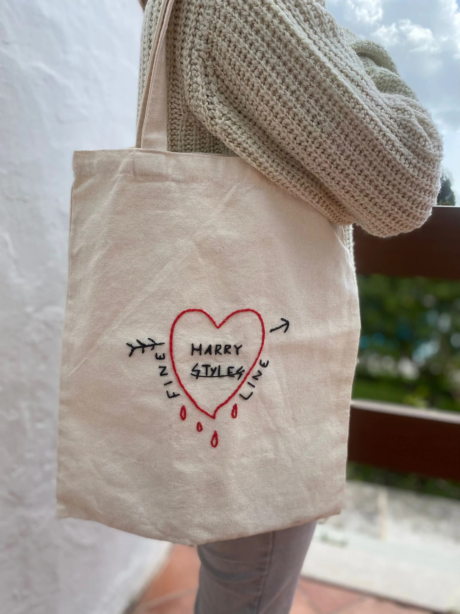 Harry Styles Bag, HS, Handmade Bag, Embroidery, Fine Line - Etsy | Etsy (US)