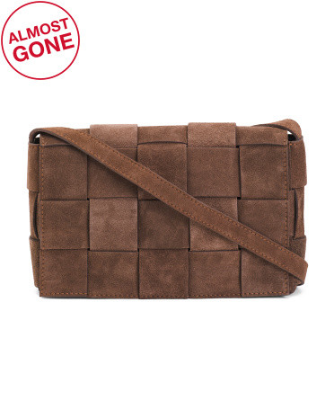 Made In Italy Suede Woven Flat Crossbody | TJ Maxx