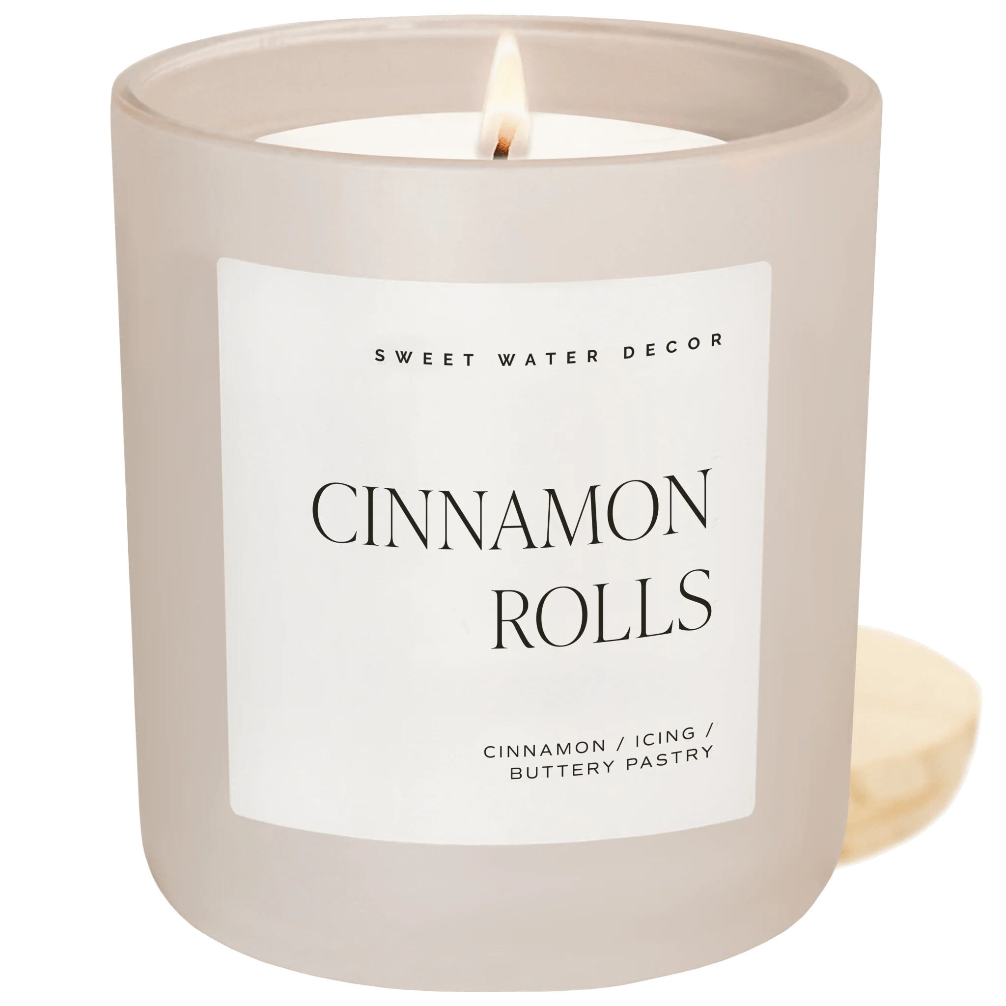 Cinnamon Rolls Soy Candle - Tan Matte Jar - 15 oz | Sweet Water Decor, LLC