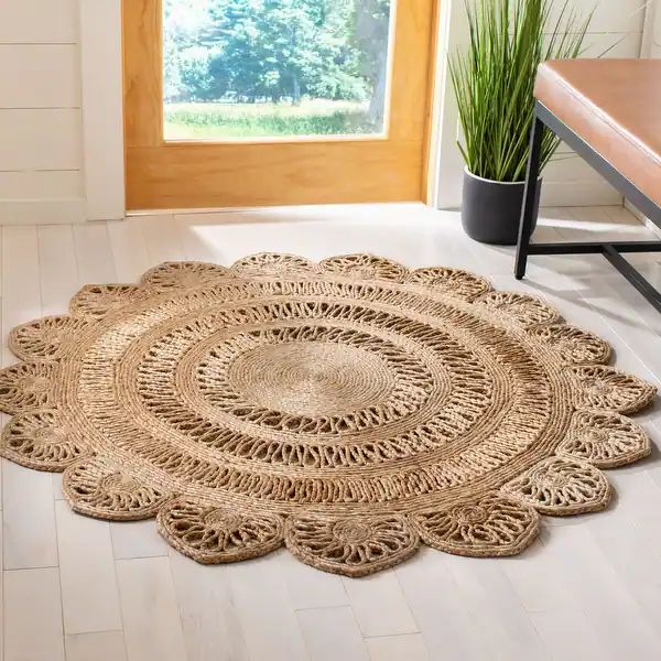 SAFAVIEH Handmade Natural Fiber Riccarda Casual Jute Rug - 10' x 10' Round - Natural | Bed Bath & Beyond