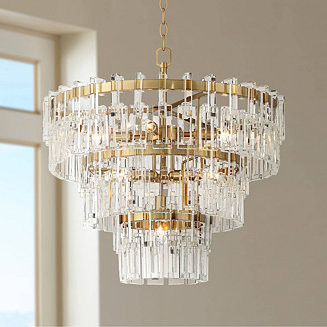 Luxum Burnished Brass Chandelier 23 1/2" Wide Modern Tiered Crystal 8-Light Fixture for Dining Ro... | Macy's