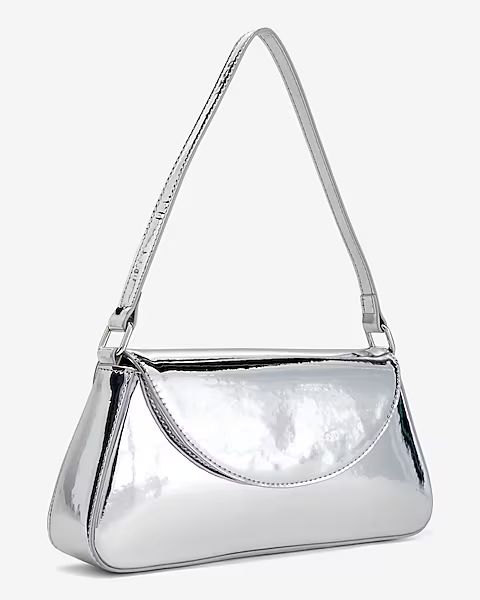 Metallic Silver Shoulder Bag | Express