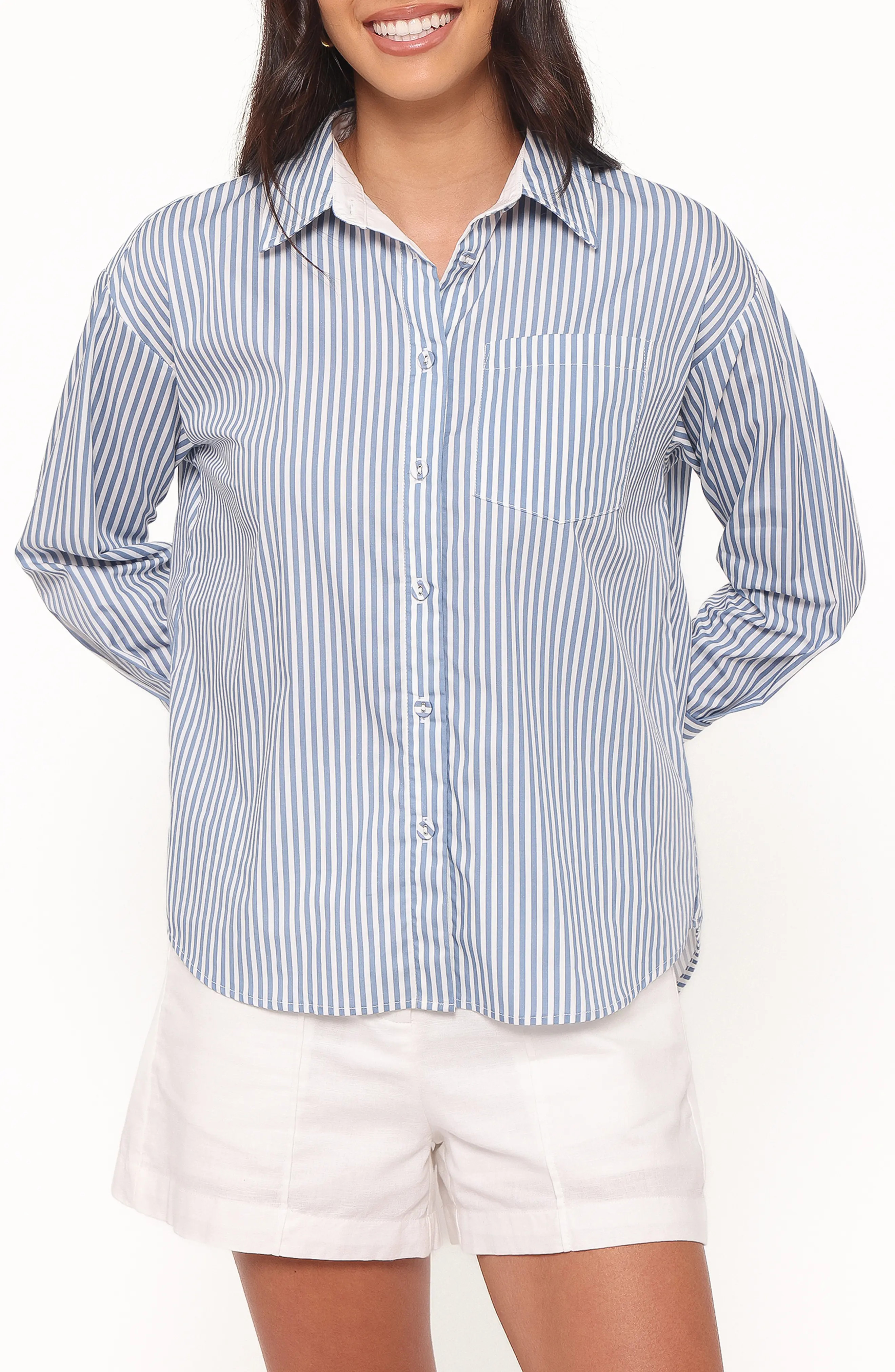 Petal & Pup Jackson Striped Button Up Cotton Shirt (Women) | Nordstrom | Nordstrom