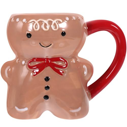 MAGICLULU 1pc Christmas Gingerbread Man Drink Mug Cartoon Gingerbread Man Ceramic Mug Porcelain Gingerbread Man Milk Mug for Home | Amazon (US)