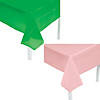 Pink & Green Disposable Plastic Tablecloth Set - 4 Pc. | Oriental Trading Company