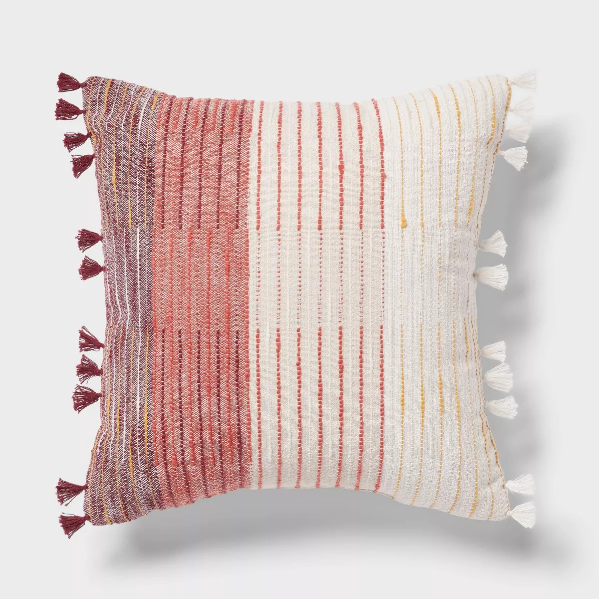 Woven Linework Dec Pillow Oblong Ivory/Plum Red/Dark Salmon Orange - Threshold™ | Target