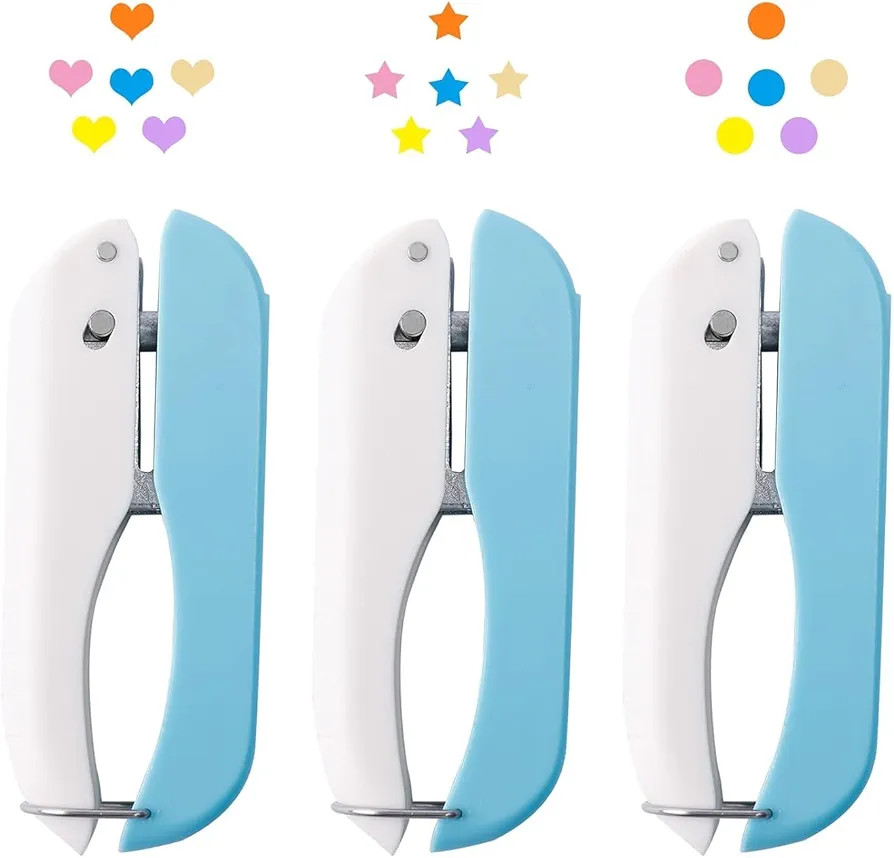 UCEC 3 Pack Paper Craft Hole Punch Shapes, 1/4 Inch Single Hole Puncher for Crafts, Small Handhel... | Amazon (US)