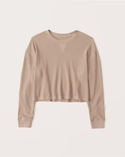 Relaxed Long-Sleeve Waffle Tee | Abercrombie & Fitch (US)