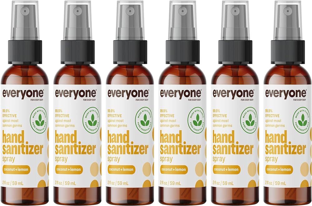 Everyone Hand Sanitizer Spray, 2 Ounce (Pack of 6), Coconut and Lemon, Plant Derived Alcohol with... | Amazon (US)
