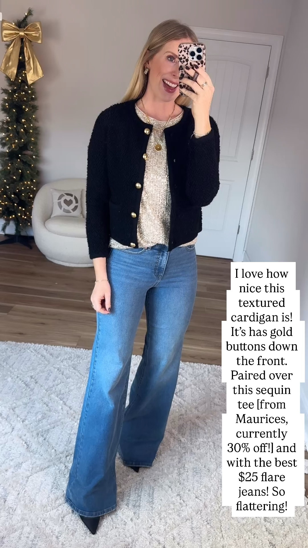 Walmart outfit, Walmart try on, black cardigan, flare jeans, maurices sequin tee

Small 

#LTKFindsUnder50 #LTKHoliday #LTKSaleAlert