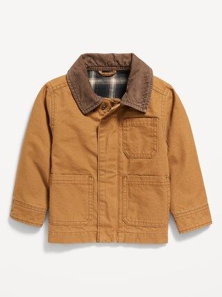 Canvas Corduroy-Trim Barn Coat for Toddler Boys | Old Navy (US)