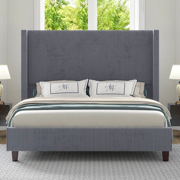 Scherwitz 61.4" Corduroy Upholstered Bed | Wayfair North America