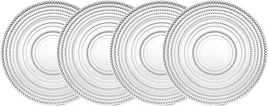 Godinger Glass Dinner Plates, Dinnerware Plate Set - Lumina,10.5", Set of 4 | Amazon (US)