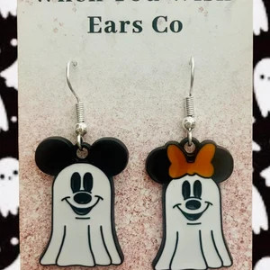 Ghost Mickey and Minnie earrings, Mickey ghost earrings, Minnie ghost earrings, Mickey Halloween ... | Etsy (Global)