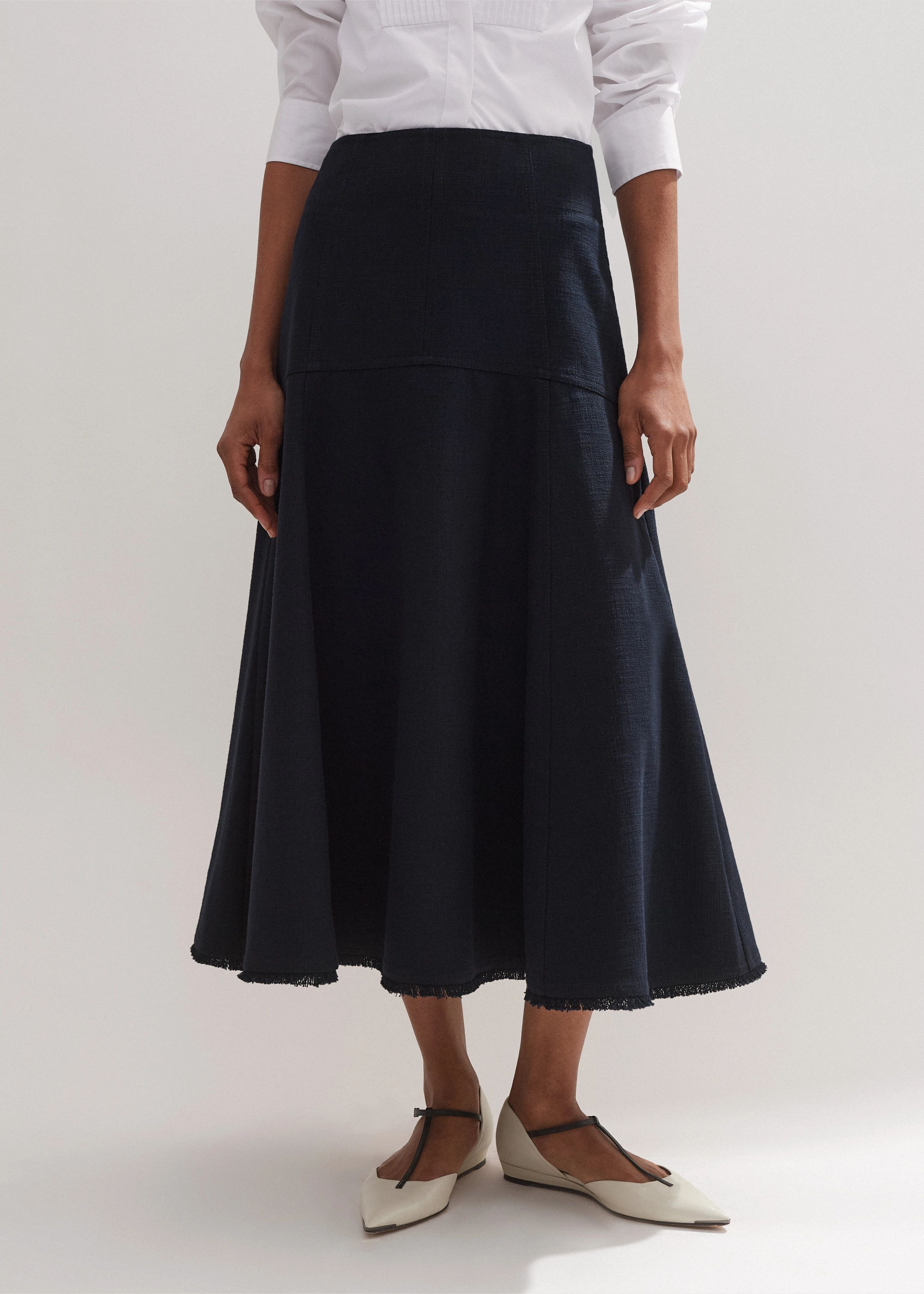Textured Cotton-Blend Skirt | ME+EM US