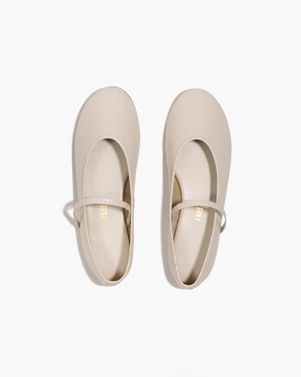TKEES Reese Ballet Flat in Cream | TKEES