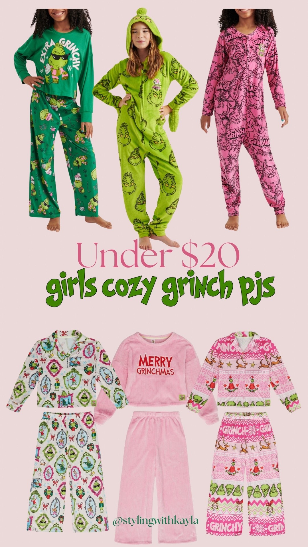 Girls cozy grinch pjs under $20!

#LTKSeasonal #LTKKids