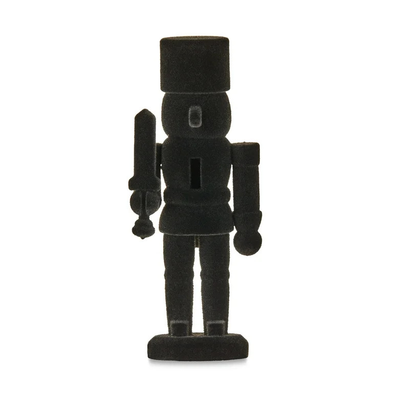 Black Flocked Nutcracker Tabletop Decoration, 4.5", by Holiday Time - Walmart.com | Walmart (US)