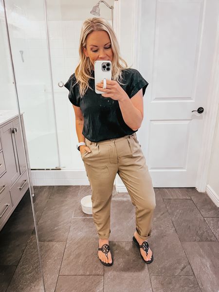 Affordable business casual spring outfit idea 

Pants: size small - I’m 5’1” and these day they’re a capri pant

#LTKStyleTip #LTKFindsUnder50 #LTKWorkwear
