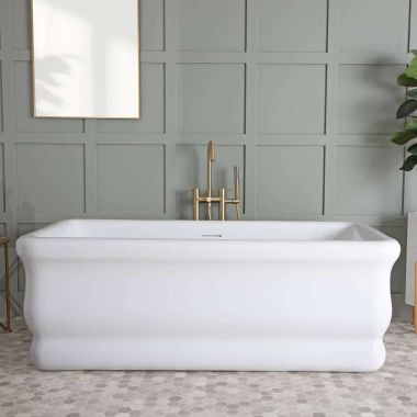Brighton Acrylic Double Ended Freestanding Tub - No Faucet Drillings | Vintage Tub & Bath