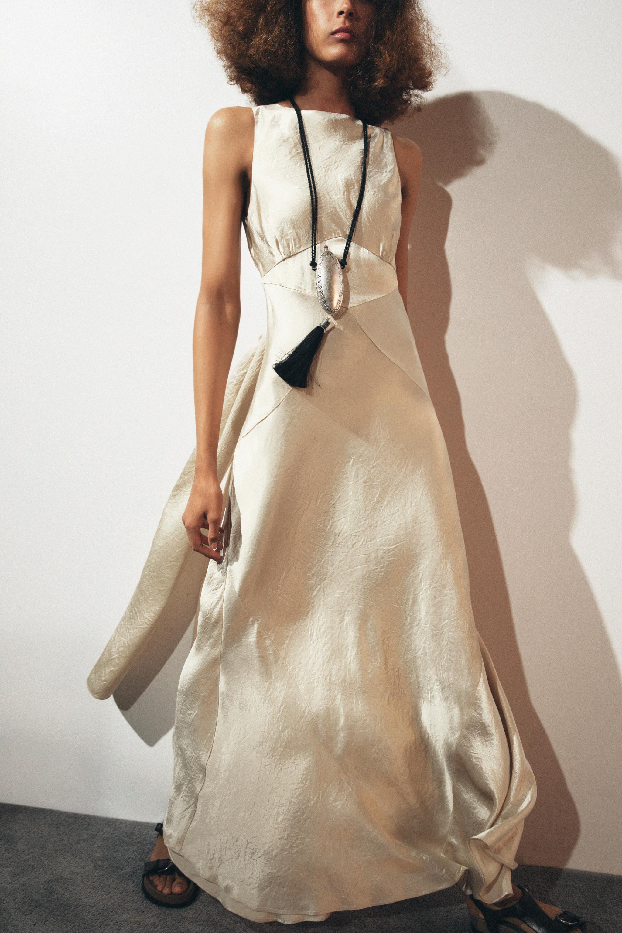 LIMITED EDITION CRINKLED-EFFECT SATIN DRESS | Zara UK