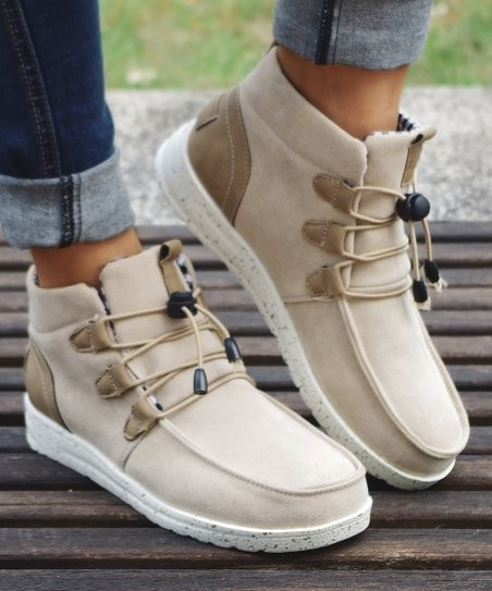 Apricot Laced-Front Ankle Boot - Women | Zulily