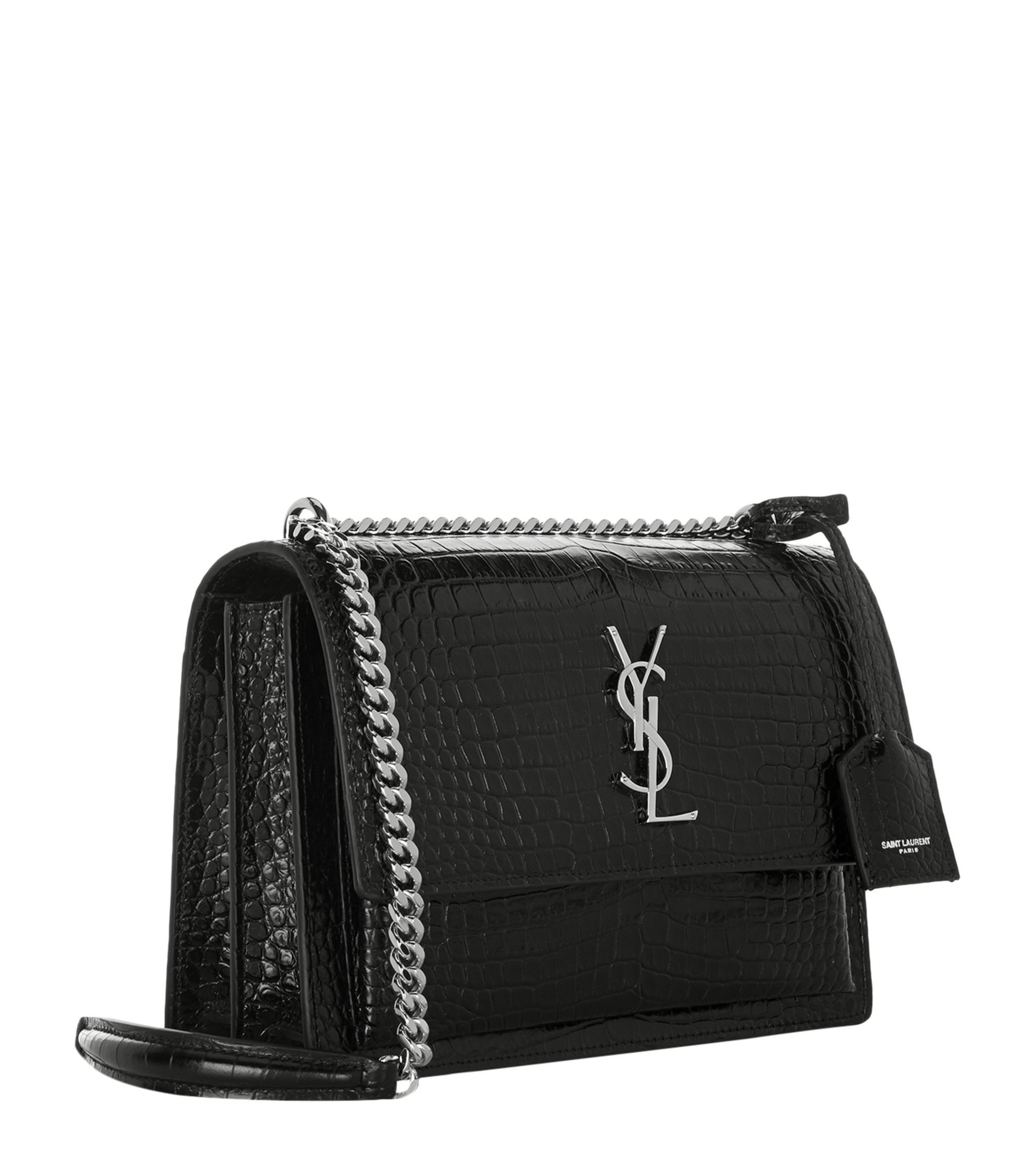 Medium Sunset Croc-Embossed Shoulder Bag | Harrods