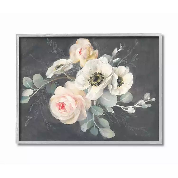 Chalk Flowers Framed Giclee Canvas Art Print | Kirkland's Home