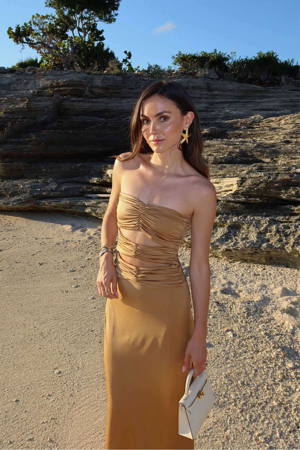 Maygel coronel, Hermes, Amazon, Vestiaire collective, summer outfit, holiday outfit, gold maxi dress, cut out dress, bandeau dress, star earrings, Hermes kelly, summer dress, summer outfits, holiday dress, holiday outfits

#LTKsummer #LTKeurope #LTKstyletip