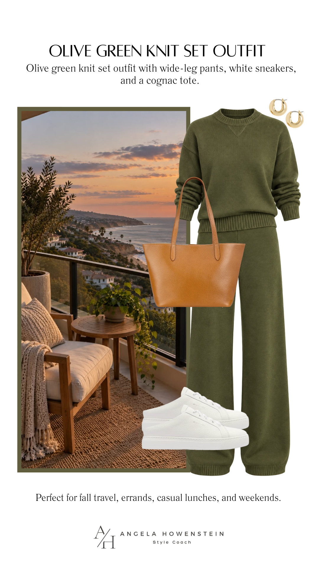 This olive green knit set is the definition of comfortable and pulled together! Wear it with crisp white sneakers and a cognac tote for an easy fall outfit that works for travel, errands, casual lunches, or a relaxed day out. You can also style the sweater and pants separately for even more versatility.

👩‍💻 LTK PRO TIPS
❤️ Heart = Support my posts ;-)
🔖 Save = Get sale & restock alerts for the things you love!
📋 Lists = Keep favorites organized (List ideas: Christmas, Birthdays, and Vacations!)
📲 Share = Send lists and products to a friend (or your daughters like me).
💬 Comment = Ask me anything, and I’ll answer. ;-) 

 #LTKootd #LTKSeasonal #LTKOver40