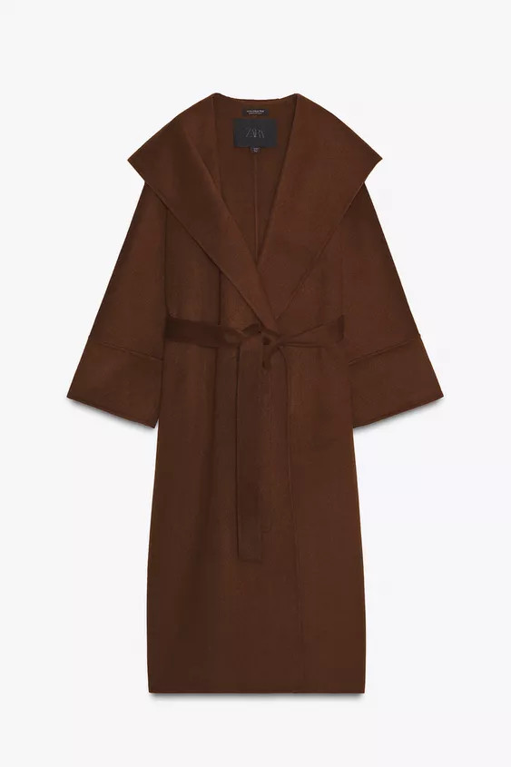 ZW COLLECTION LIMITED EDITION LONG BELTED WOOL COAT | Zara Canada
