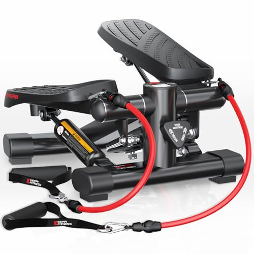 KeppiFitness Steppers for Exercise at Home, Mini Stepper with 350LB Maximum Capacity, Resistance Bands for Cardio, Fitness and Full Body Workout - FITSTEP500 | Amazon (US)