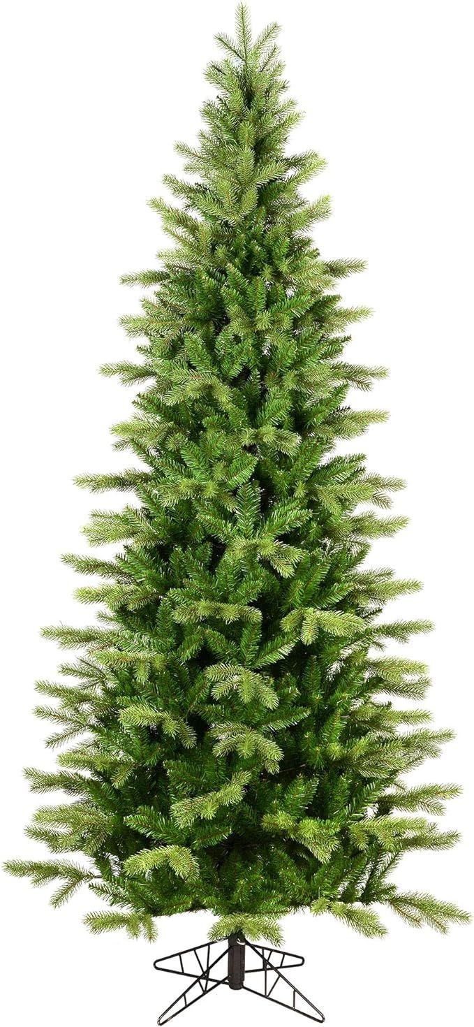 Vickerman 7.5' Balsam Spruce Slim Artificial Christmas Tree, Unlit - Faux Christmas Tree - Season... | Amazon (US)
