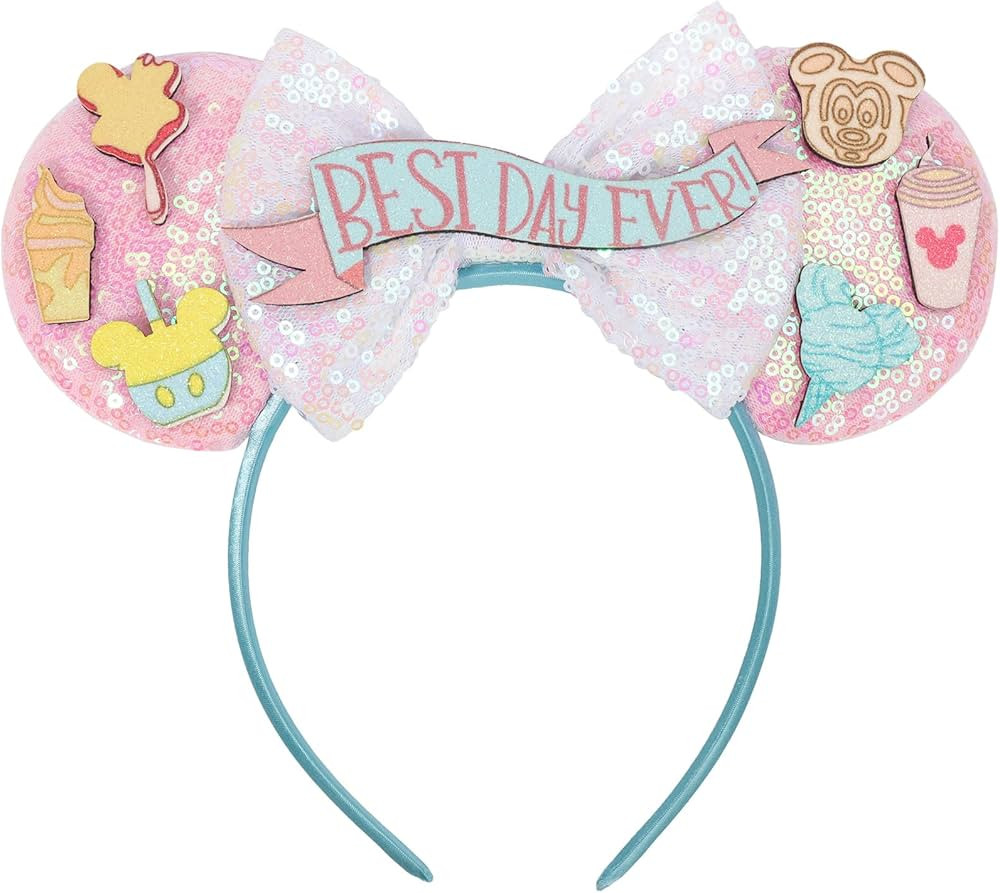 Mouse Ears Headband, Birthday Mouse Ears for Women Girls, Park Ears for Trips Birthday Decoration... | Amazon (US)