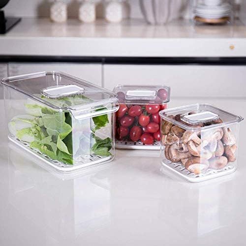 iPEGTOP Fridge Produce Saver Food Storage Bin Containers, Stackable Refrigerator Freezer Organize... | Amazon (US)