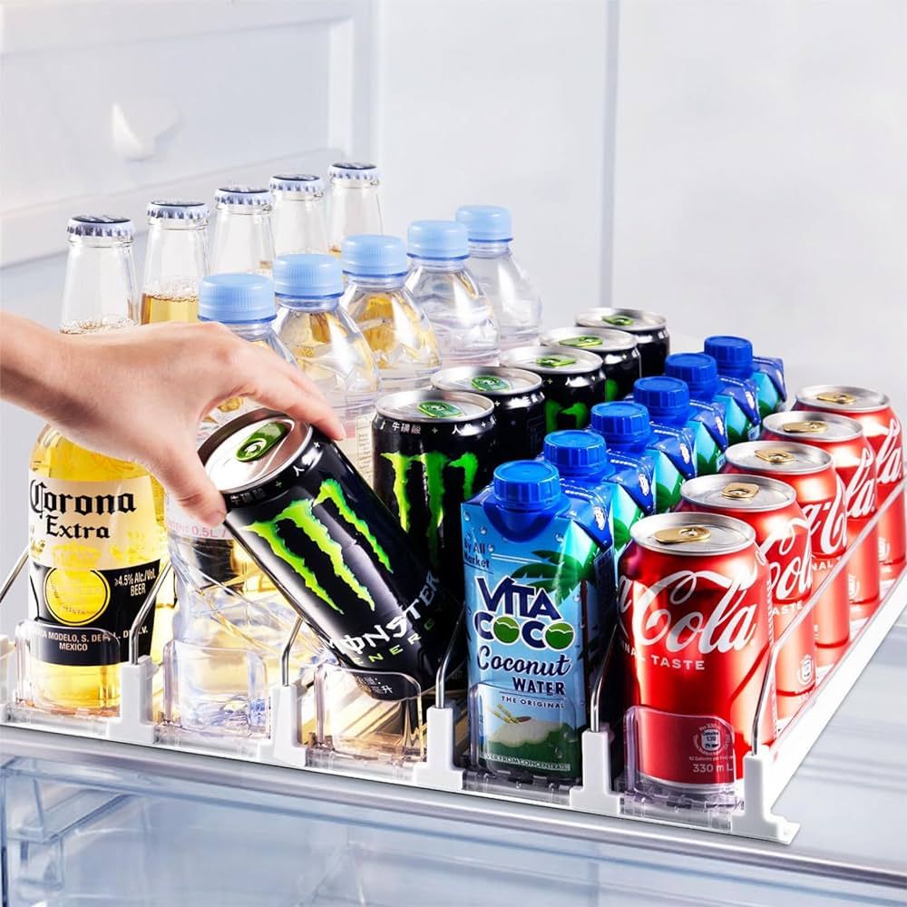 Drink Organizer for Fridge, Soda Can Dispenser for Refrigerator, Automatic Drink Dispenser for Fr... | Amazon (US)