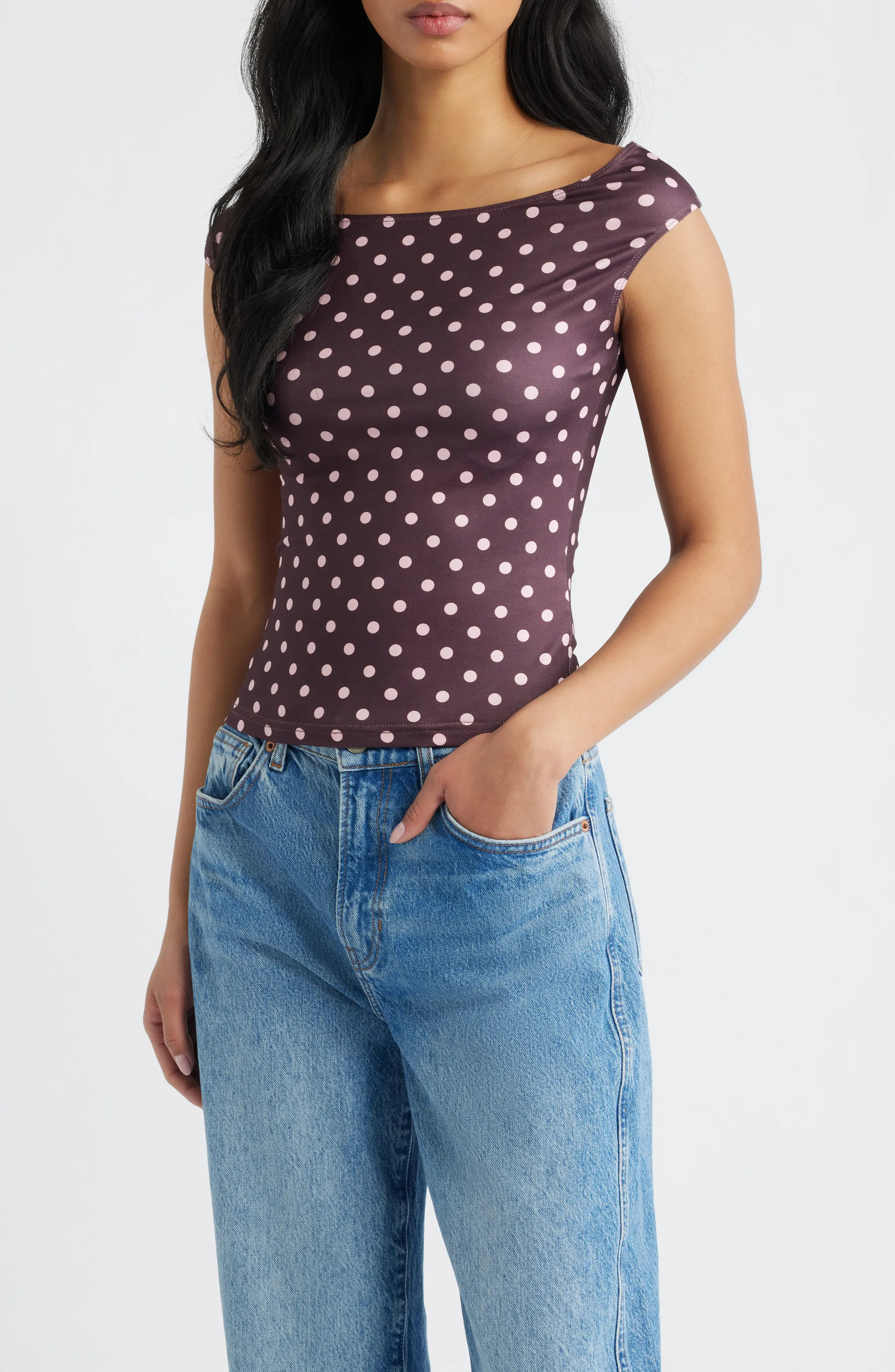 Princess Polly Cheirosa Polka Dot Off the Shoulder Top (Women) | Nordstrom | Nordstrom