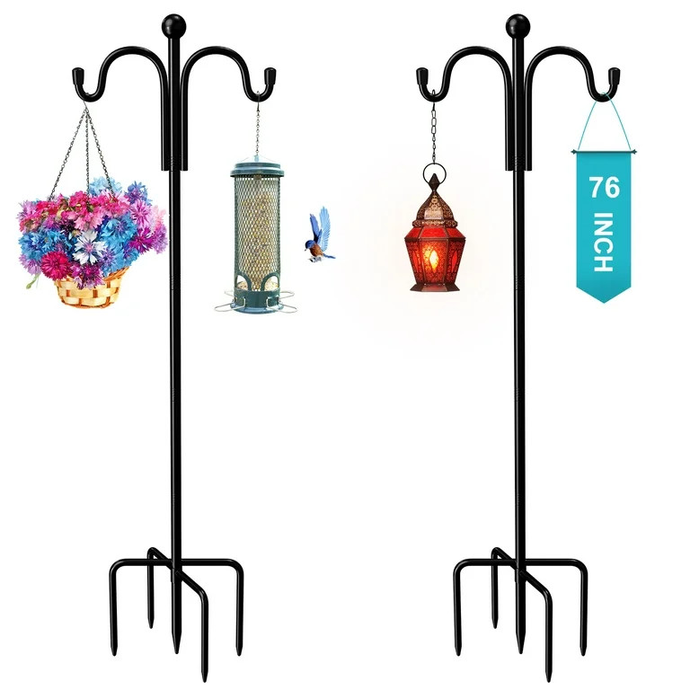 Shepherds Hooks for Outdoor, Heavy Duty Garden Hook for Hanging Plant, Lantern, Hummingbird Feede... | Walmart (US)