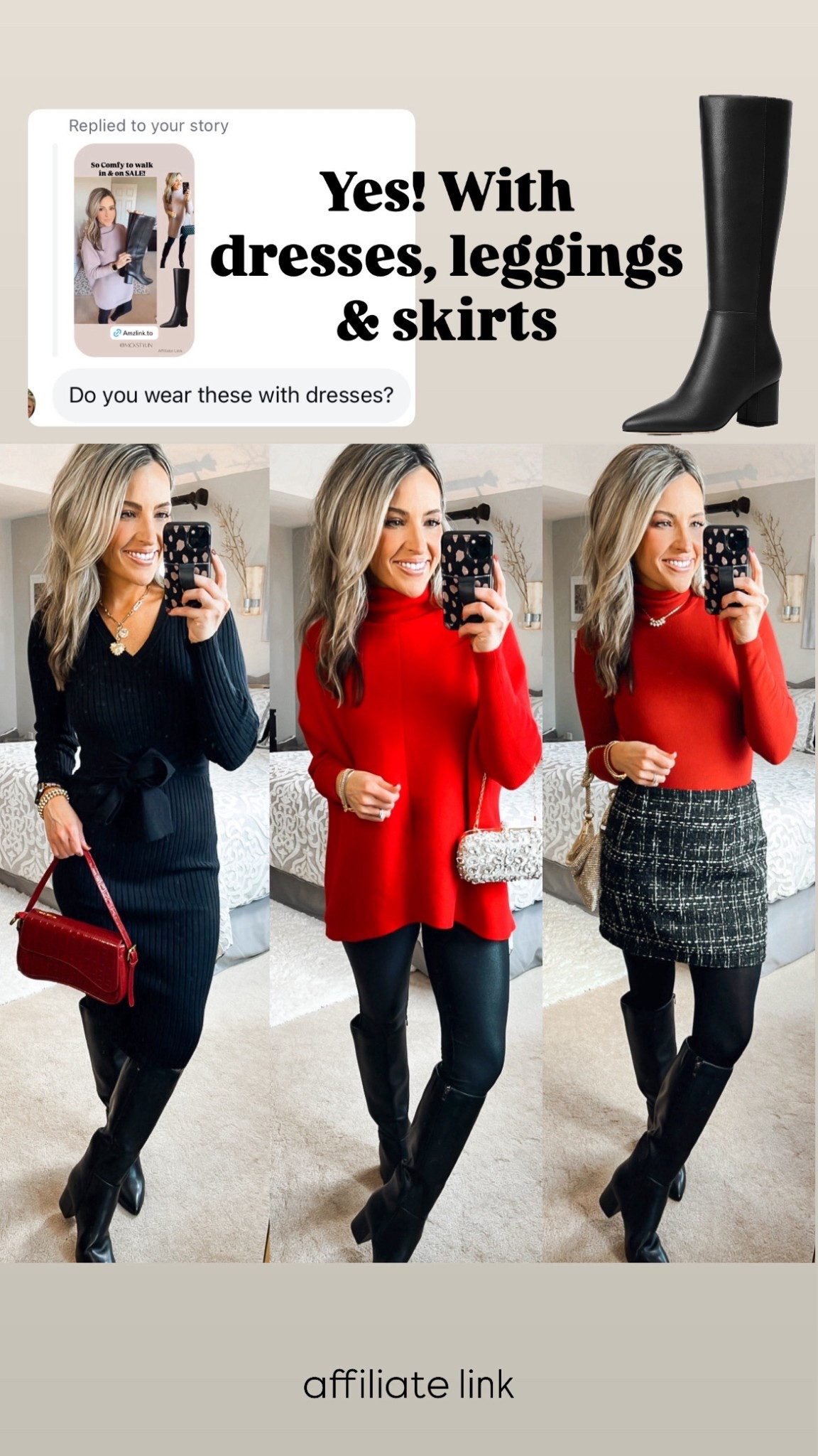 Comfortable tall boots that I wear with dresses, skirts & leggings TTS. Great for all your holiday outfits

#LTKSeasonal #LTKFindsUnder50 #LTKStyleTip