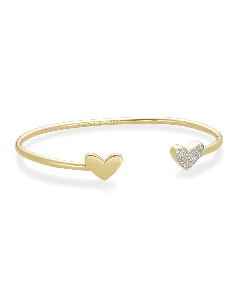 Ari Heart 18k Gold Vermeil Cuff Bracelet in White Diamond | Kendra Scott
