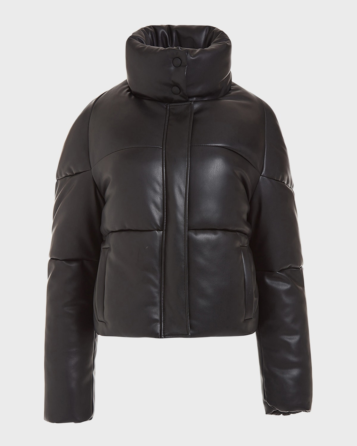 Jemma Vegan Leather Short Puffer Jacket | Neiman Marcus