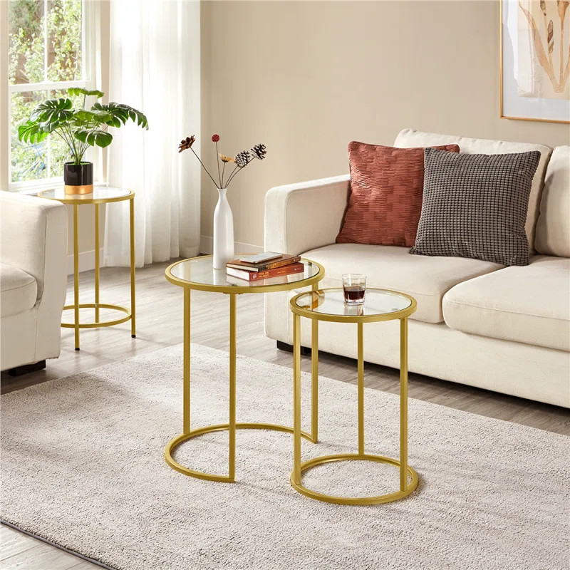 Baina Glass Frame Nesting Tables | Wayfair North America