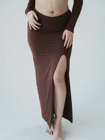 V Cut Maxi Skirt | Klassy