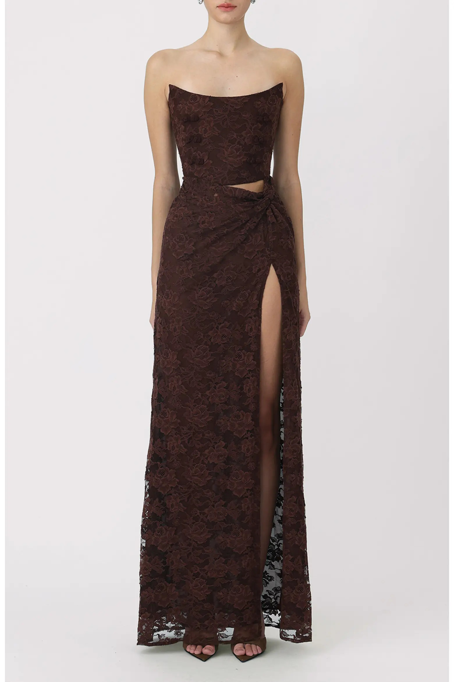 Julia Floral Lace Cutout Detail Cotton Blend Strapless Gown (Women) | Nordstrom | Nordstrom