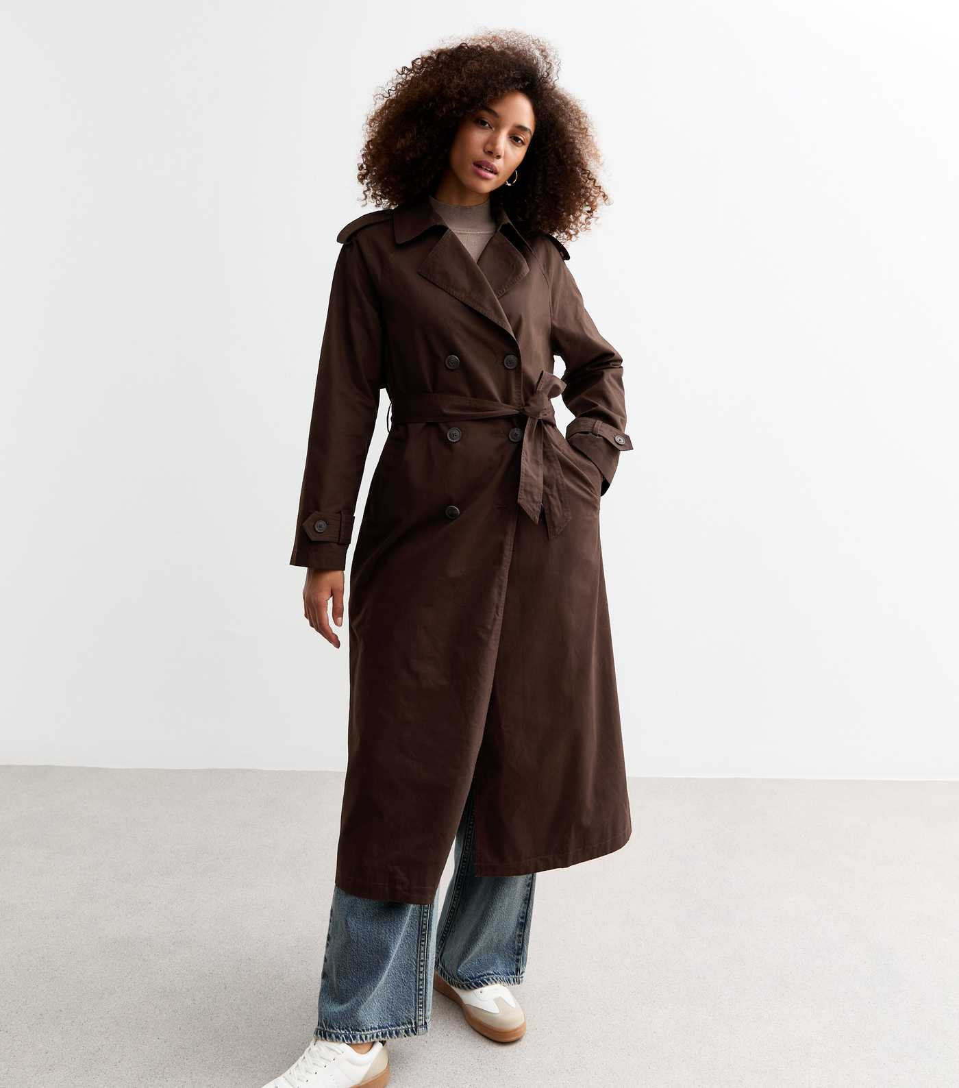 Brown Double-Breasted Lined Cotton Trench Coat  | New Look | New Look (UK)