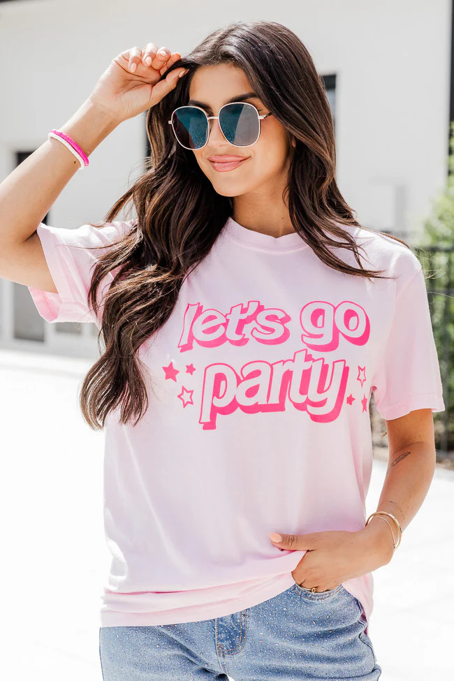 Lets Go Party Blossom Comfort Color Graphic Tee | Pink Lily