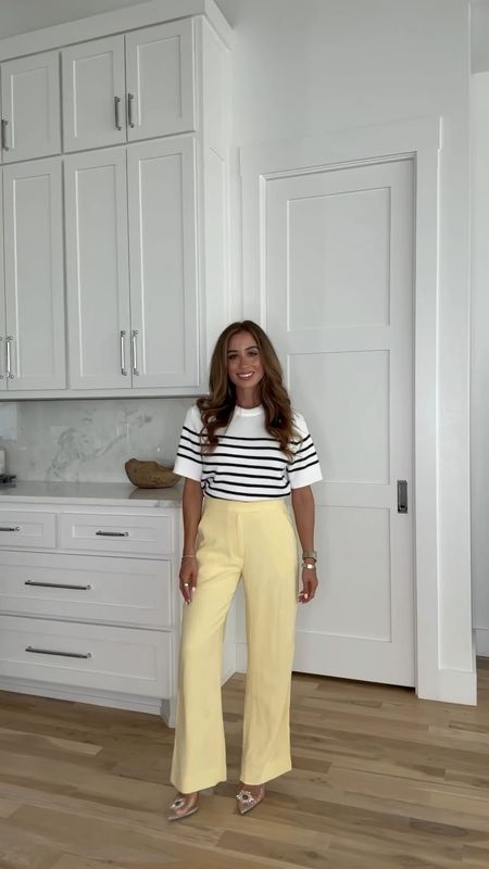 Yellow linen pants size 24s striped shirt xxs code AFBELBEL striped dress xxsp or xsp 

#LTKSaleAlert #LTKSummerSales #LTKFindsUnder50