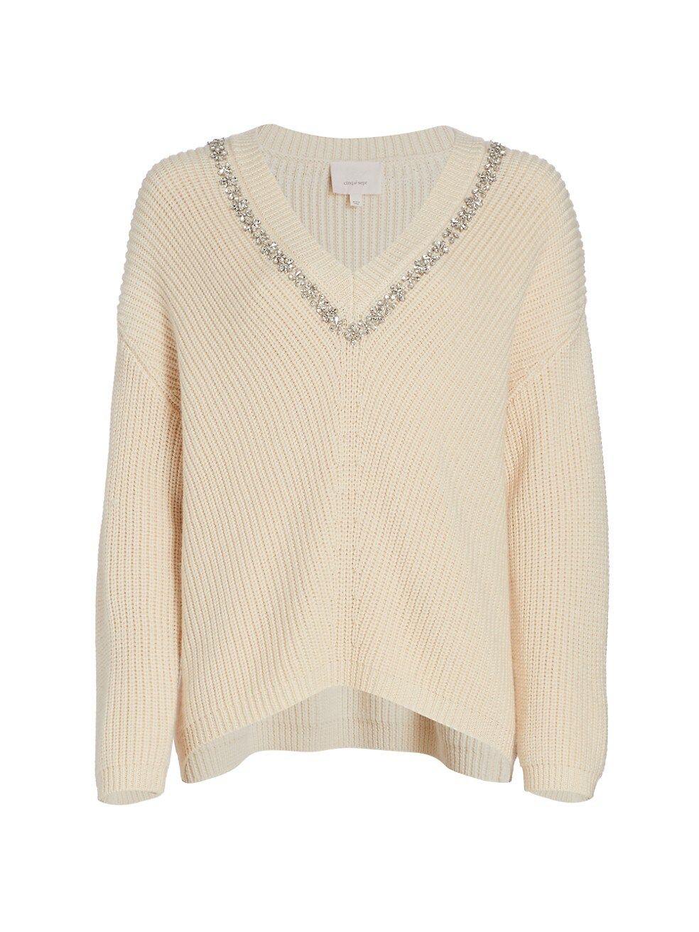 Cinq à Sept Rya Crystal-Embellished Wool Blend Sweater | Saks Fifth Avenue