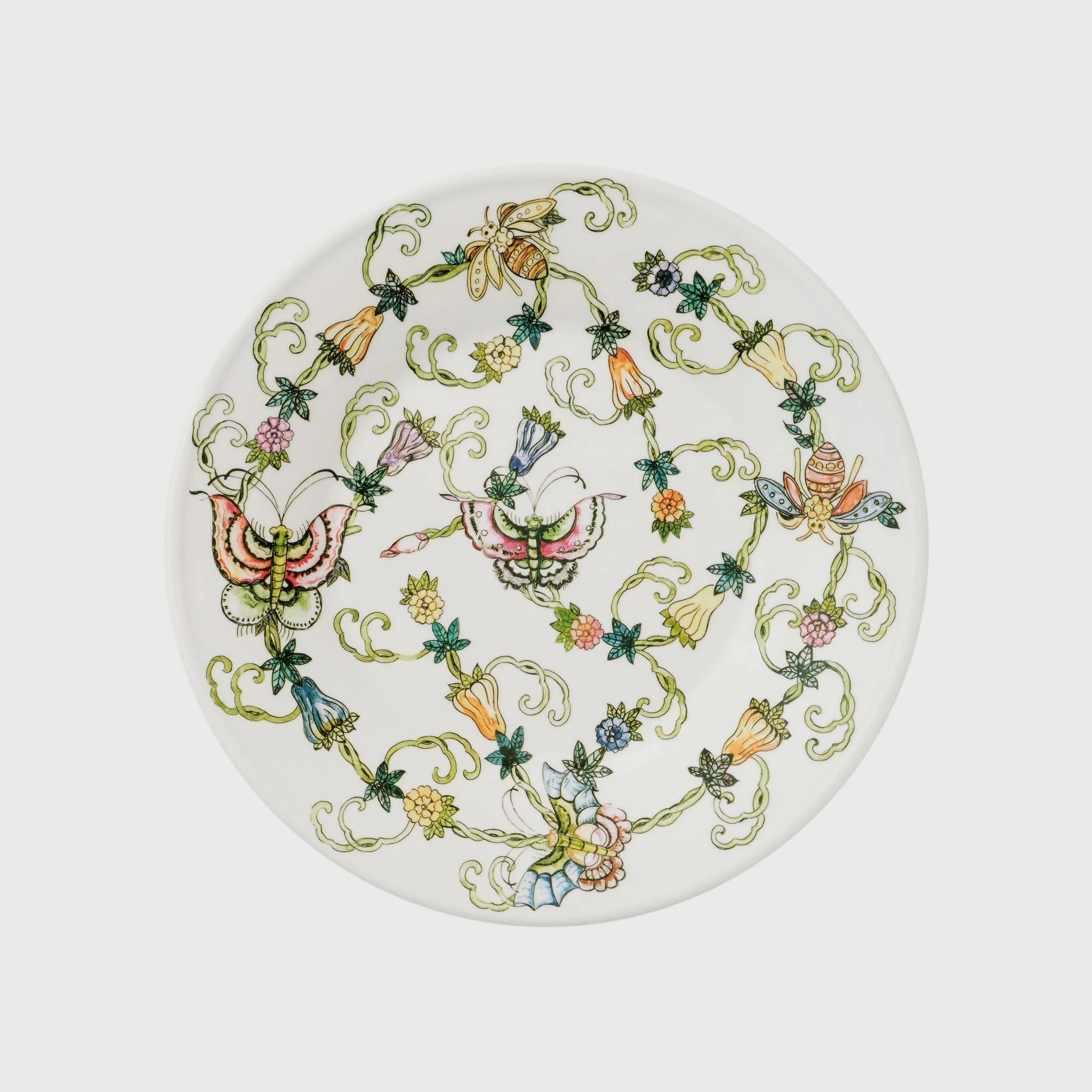 Butterfly and bees salad plates, set of four | Joanna Buchanan